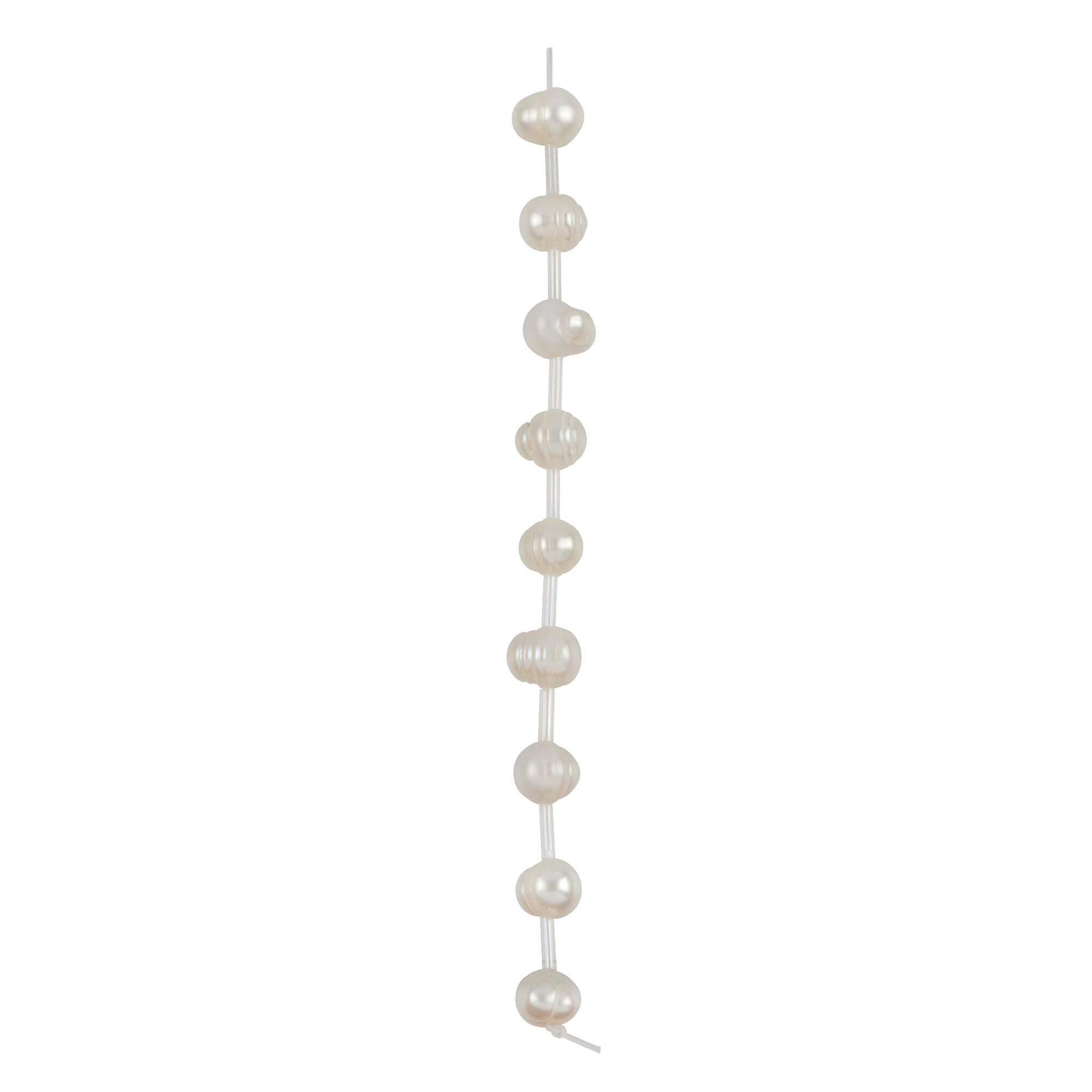 8mm White Potato Freshwater Pearl Beads by Bead Landing™